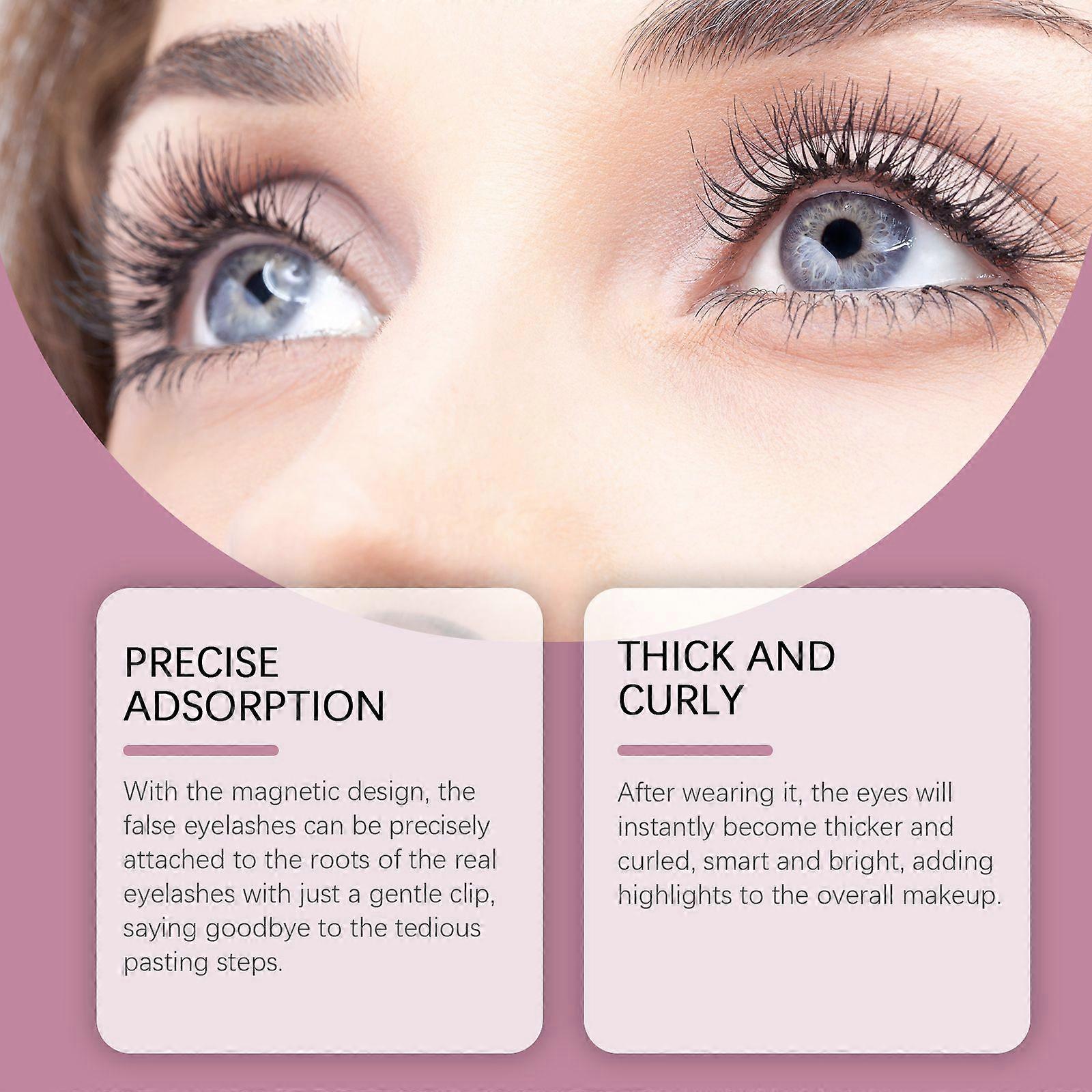Zephoco Magnetic False Eyelashes Natural Curling Beautiful Easy To Wear Lightweight Fit Eye Not Easy To Fall
