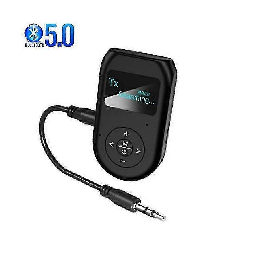 USB Bluetooth Adapter 5.0 Receiver Transmitter 2 in 1 Hands Free Call LCD Screen Display