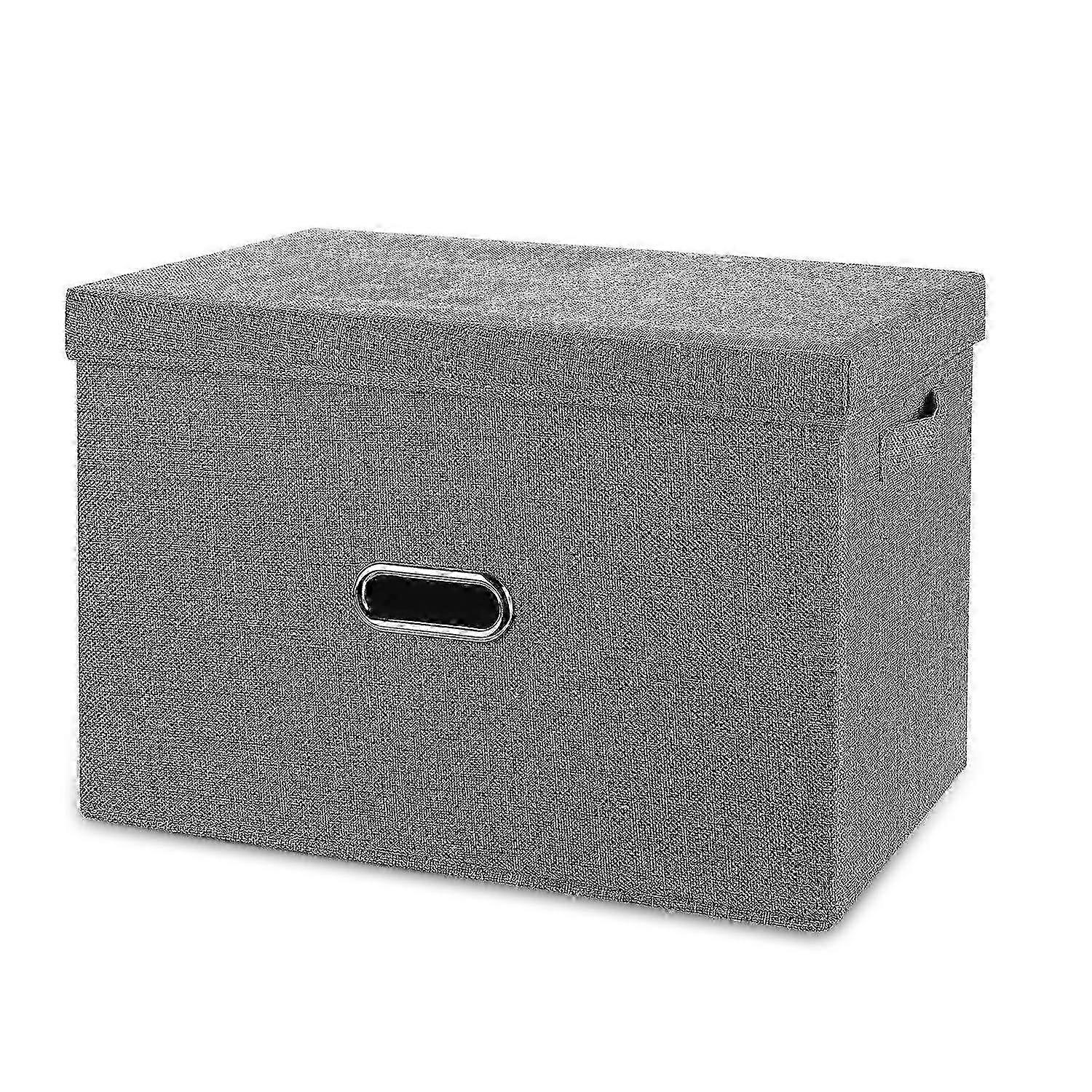 ​Washable Linen Fabric Storage Cubes with Removable Lids and Handles for Closet Use​ miao4