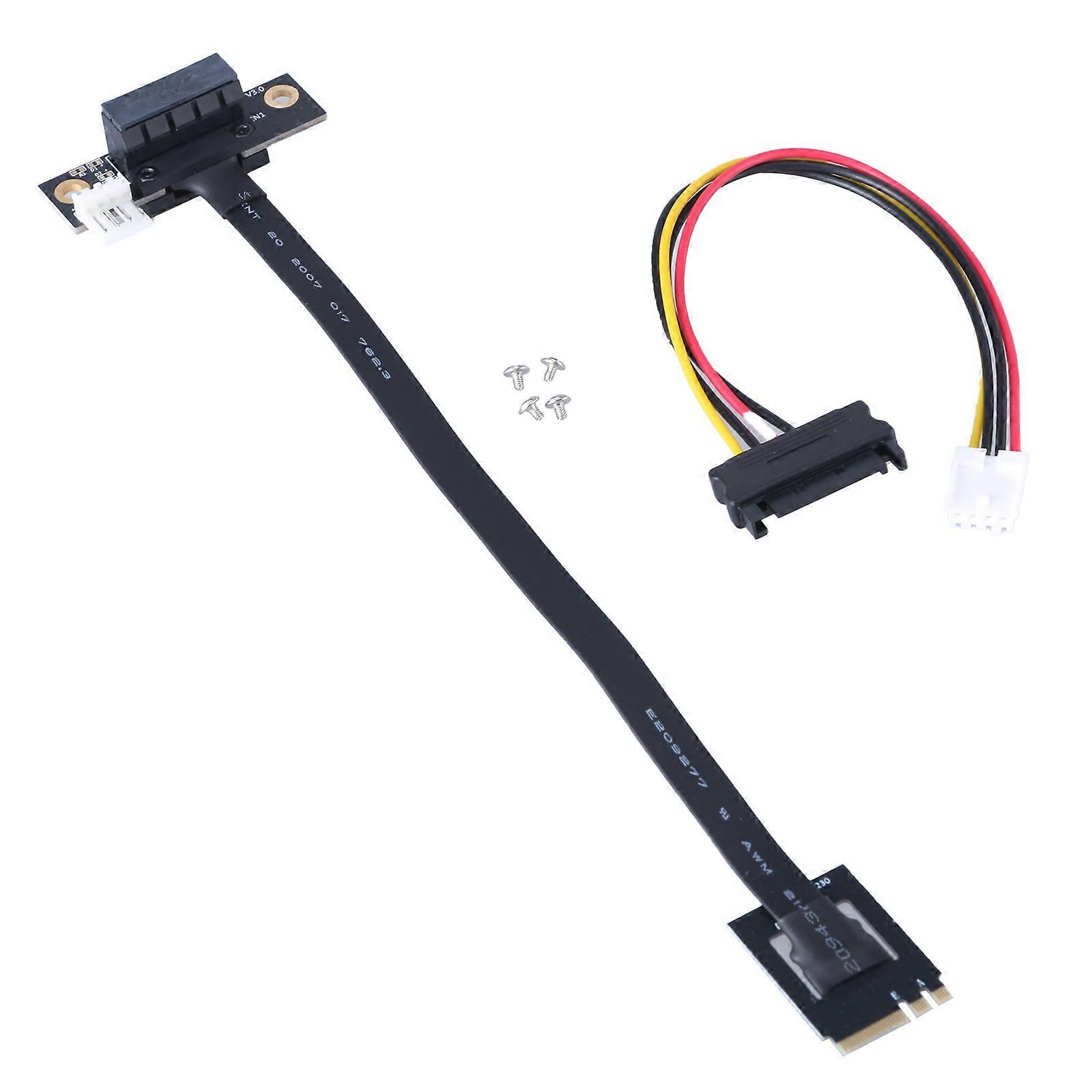 M.2 NGFF 2 Key A+E to PCIE 1X Extension Wire, 270 Degree Connectors for Various Expansion Cards Multicolor