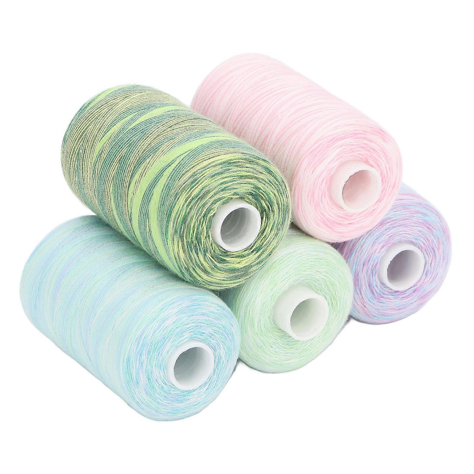 Sewing Thread Set 1000 Yards Colorful Polyester Embroidery Thread Spools for DIY Hand Machine Sewing 5pcs