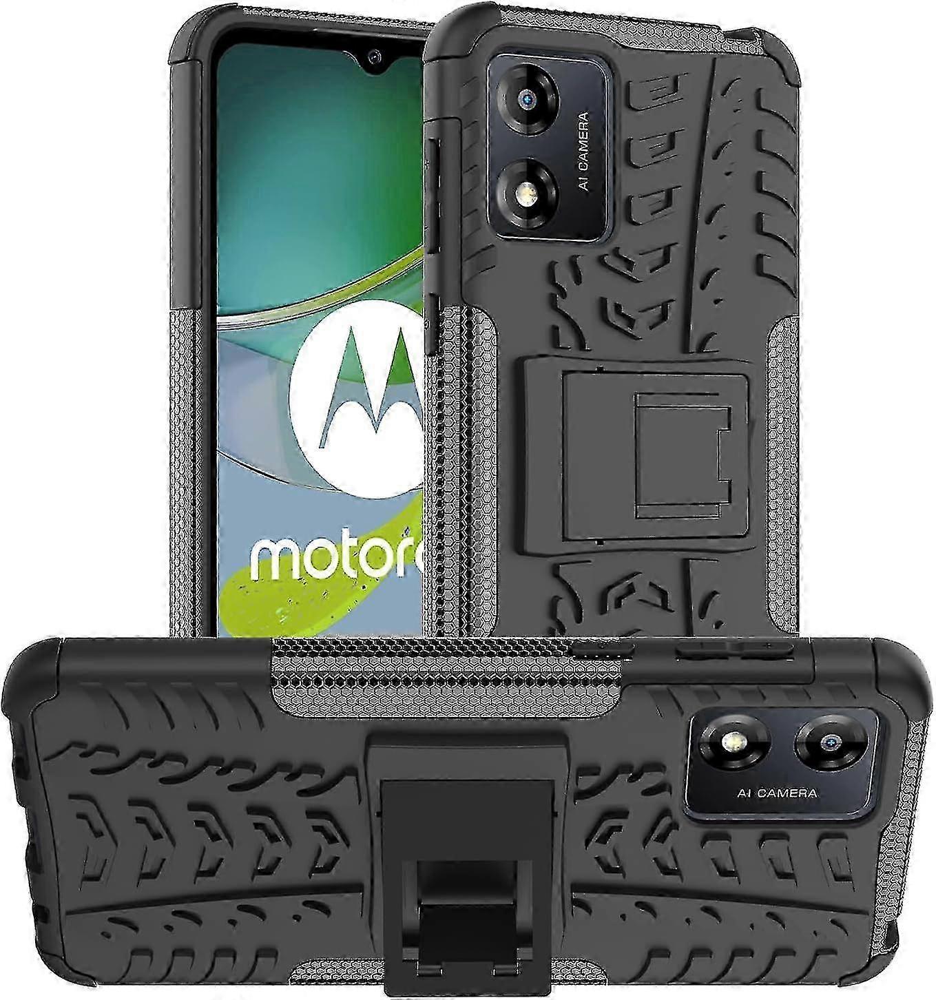 for Motorola Moto E13 Case, Heavy Duty Hard Tough Dual Layer Hybrid Kickstand Shockproof Cover compatible with Motorola E13 Phone Case (Lime) f54