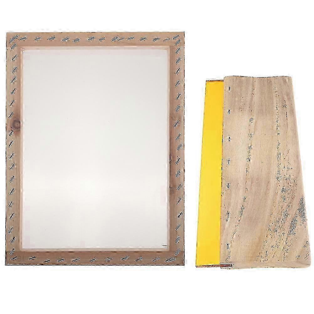 2025 1 Set Wood Rubber Screen Printing Scraper Wooden Ink Scraper Screen Printing Supplies