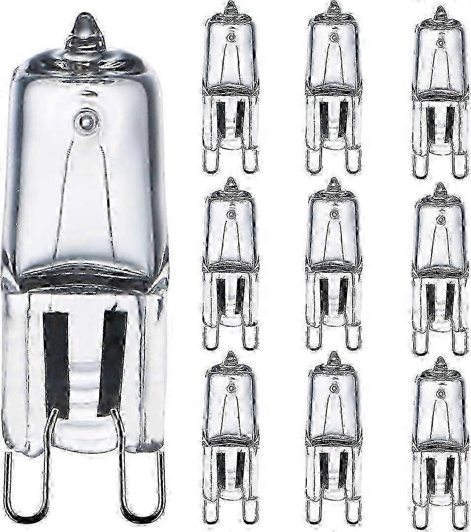 Improved 42W (44W) Dimmable G9 Halogen Light Bulbs - 10 Pack