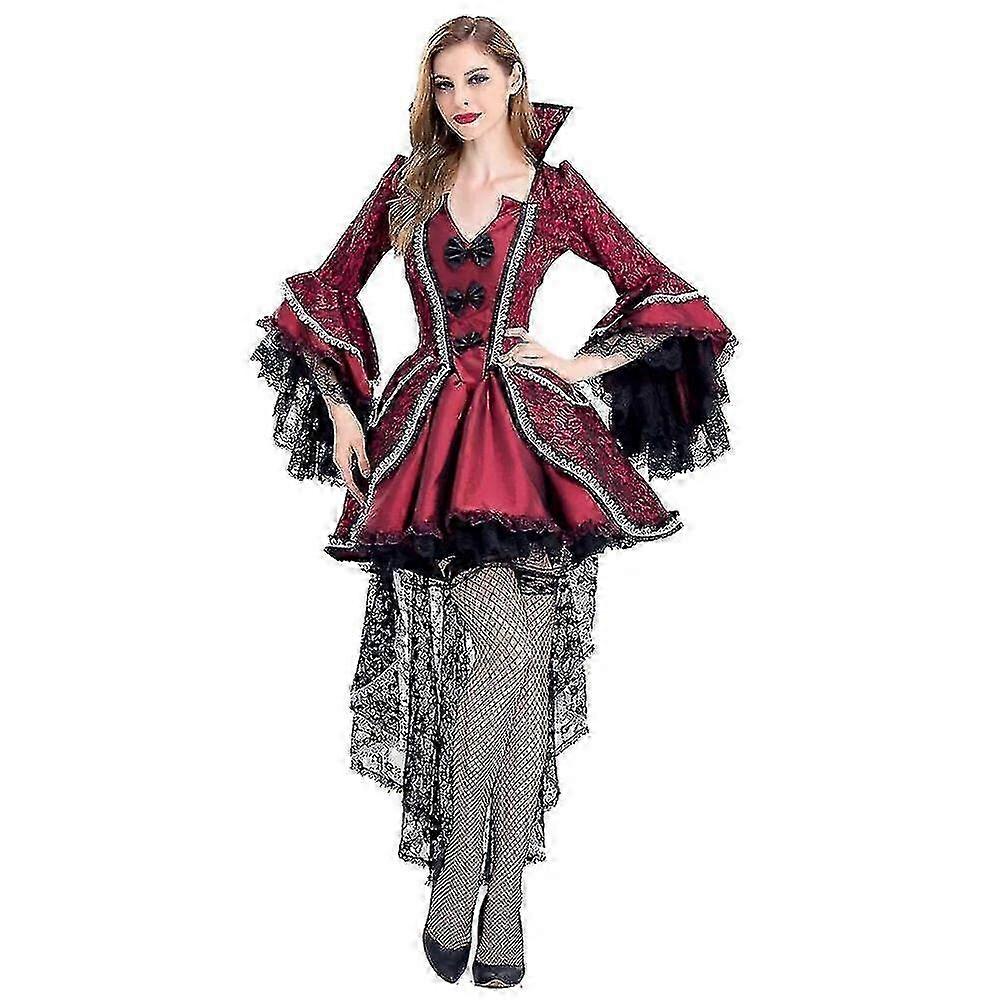 血まみれの美しい吸血鬼の女王のコスチュームハロウィーンの女性クラシック吸血鬼のコスチュームデラックスビクトリア朝のユニフォーム