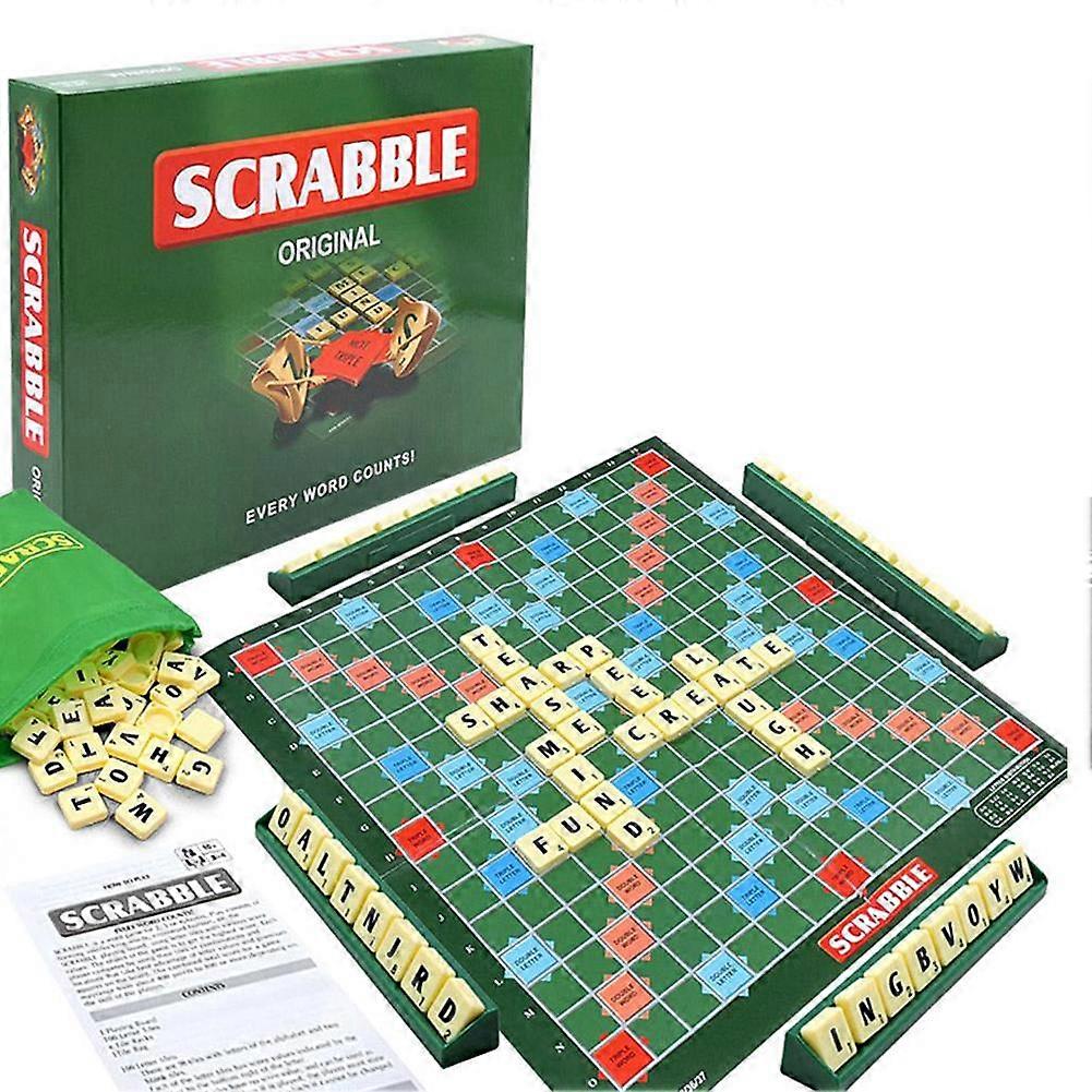 Original Scrabble Party Game Stacking Crossword Board Game For Family Fun And Brain Challenge