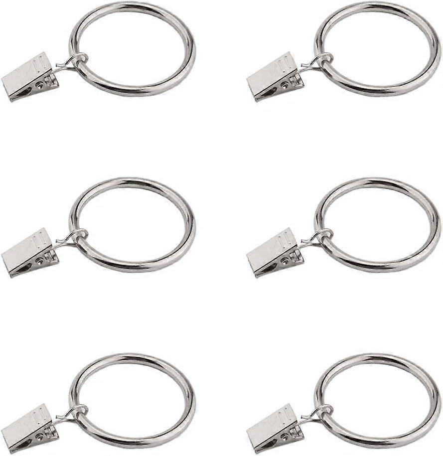 New style Silver Curtain Ring Clips with Hook, 30 Pack Rustproof Metal Drapery
