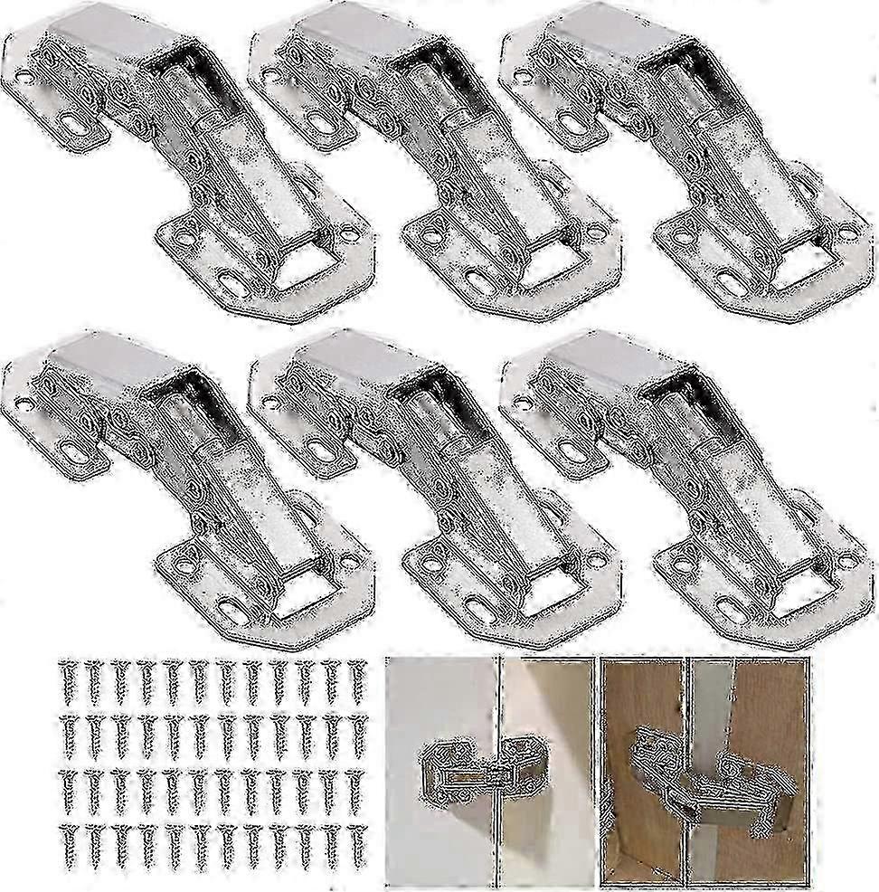 Invisible Hinge Furniture Door Corner With Hydraulic Damper Overlay Cabinet Hinges Folding (6pcs) f26 2025