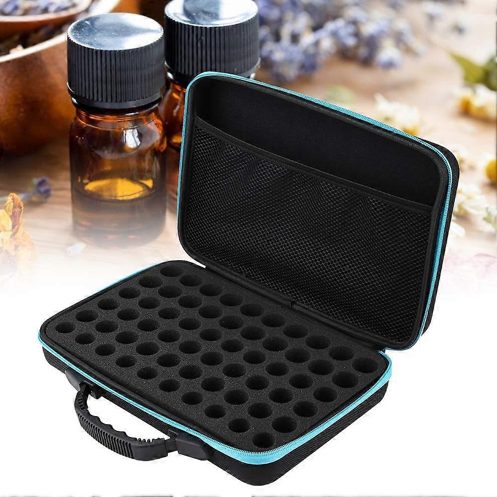 Essential Oil Carrying Case Hard Shell Holds 60 Bottles Fits 5ml And 15ml Bottles Blue