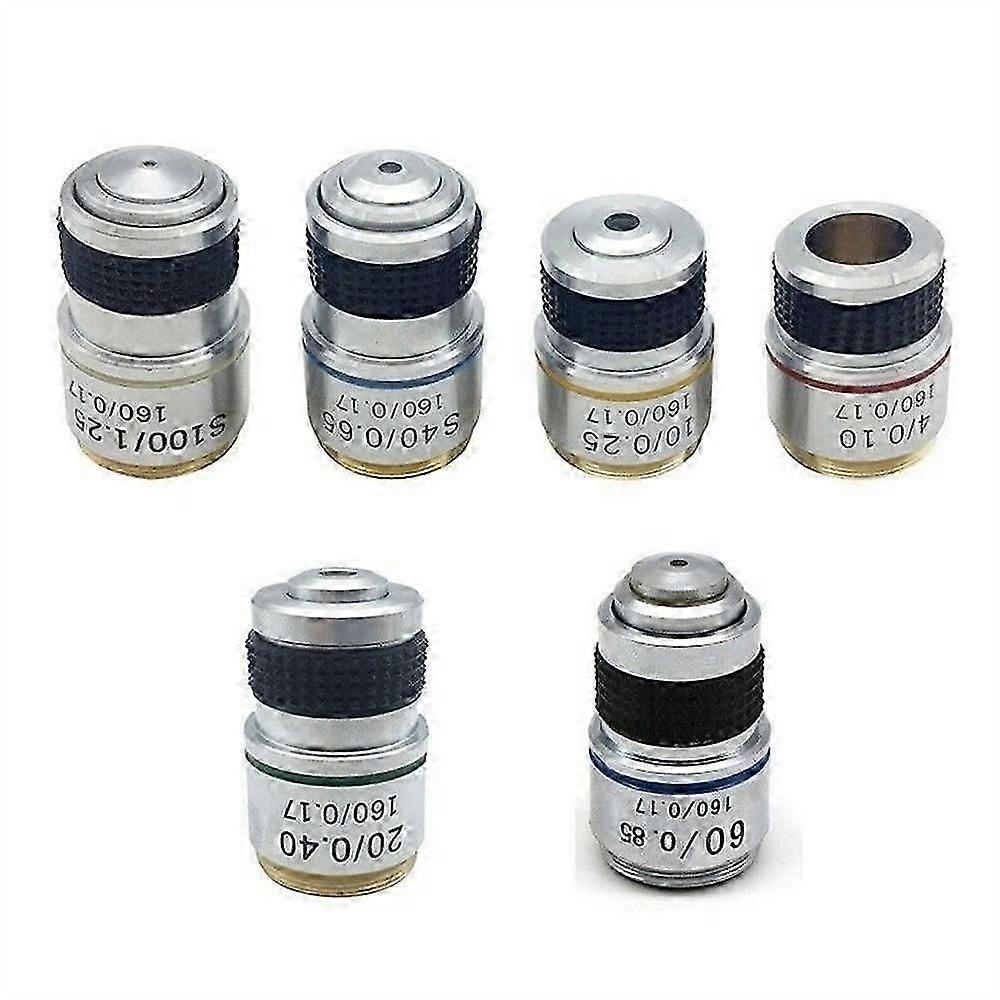 Lab Microscope Accessories - 185 Achromatic Objective Lens for Biological Microscopes - 4X 10X 20X 40X 60X 100X Compatibility