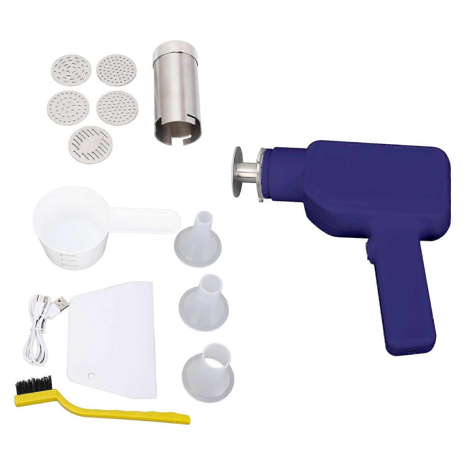 Electric Pasta Maker 40W 304 Stainless Steel Cordless Handheld Automatic Noodle Maker Machine Blue