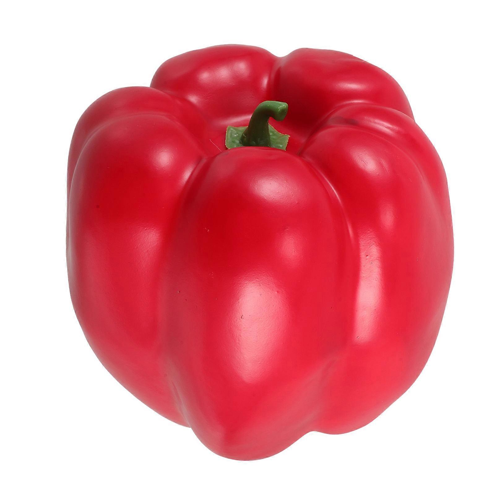 Artificial Bell Peppers Large Simulation Decor with 1 Red Chili Pepper