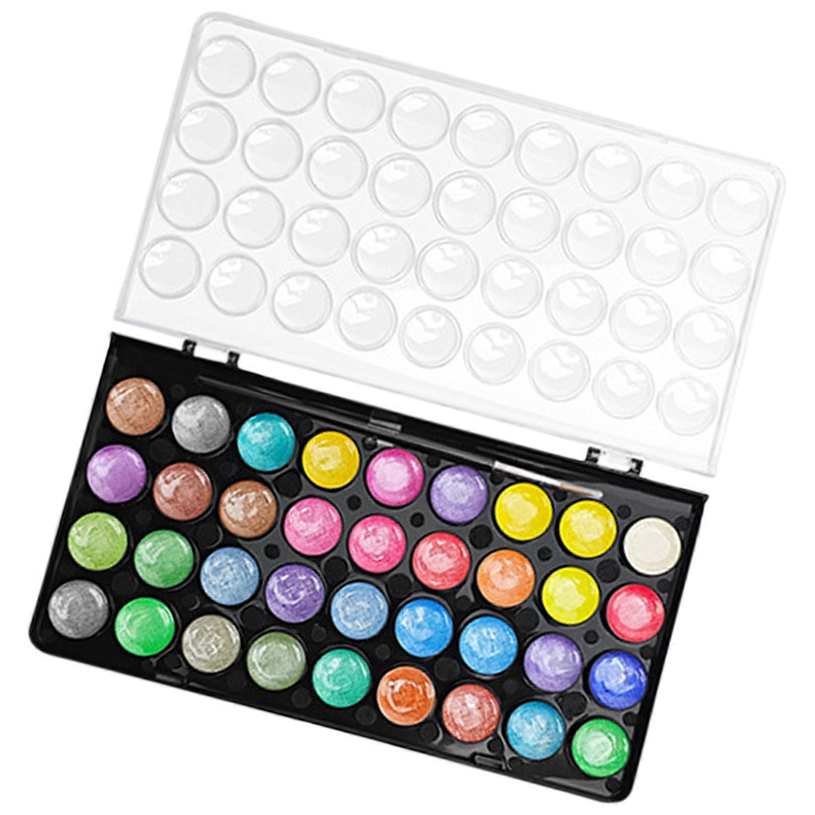 16/36 Colors Watercolor Paint Set with Brush Pen Solid Watercolor Painting Set Easy to Use Pearlescent Pigment Multicolor