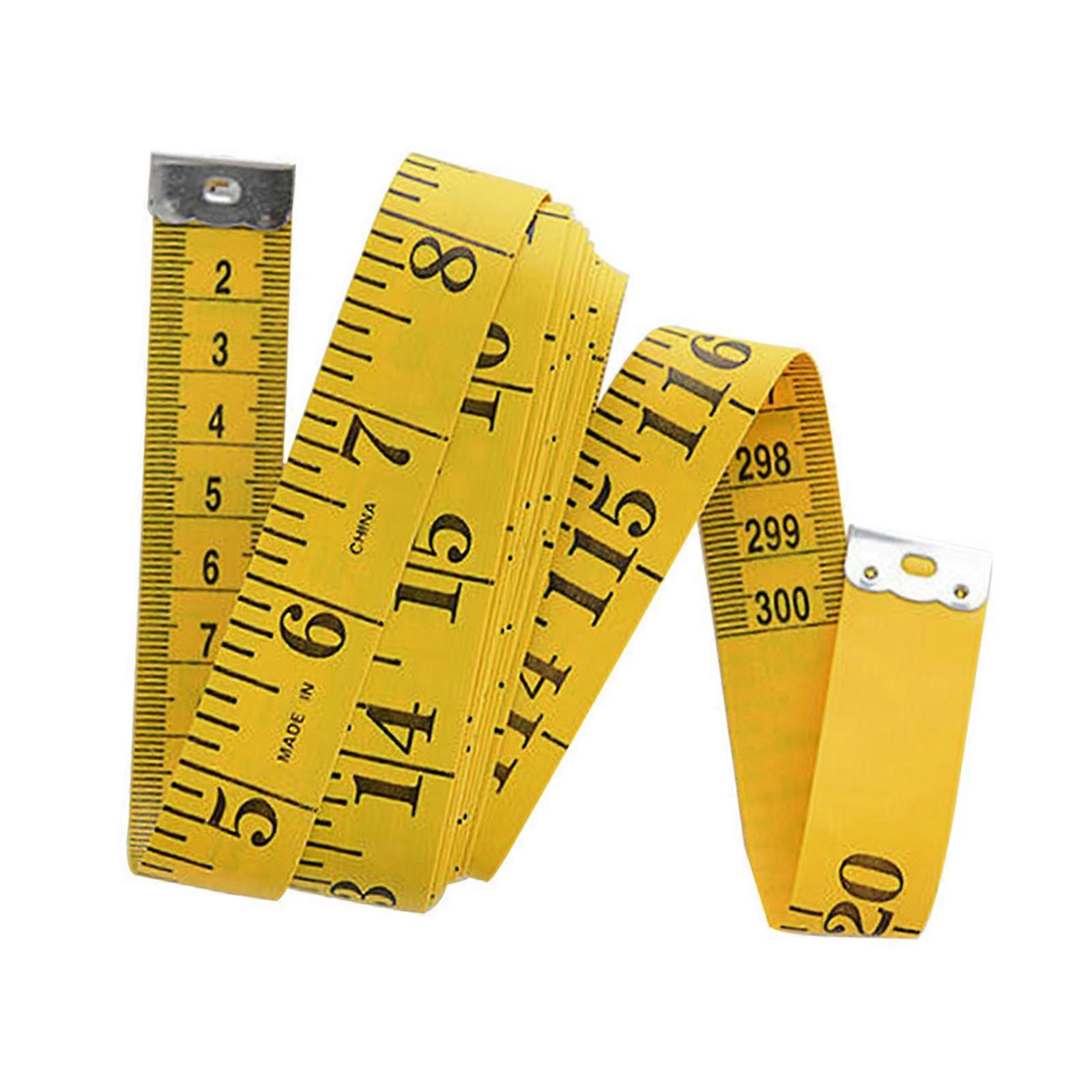 Sturdy PVC Sewing Tape Measure 300CM Length Nonstretch Tailoring Tool For Precise Measurements  Yellow
