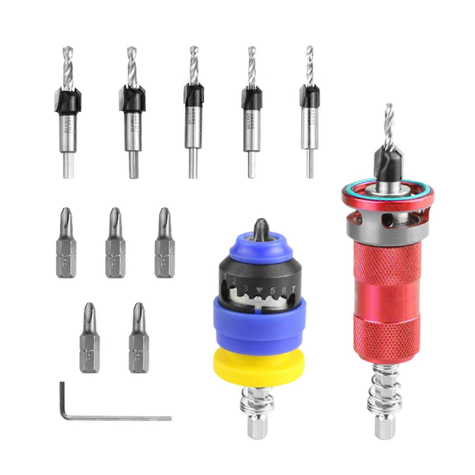 Alloy Steel Countersink Drill Bit Featuring Semi Automatic Depth Adjustment for Industrial Grade Machining  Red
