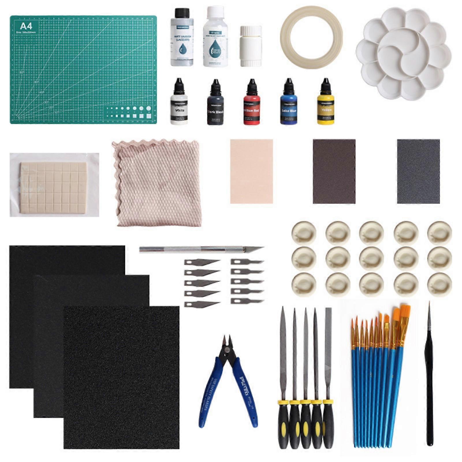 Versatility 3D Model Painting Set with Acrylic Paints Primer Topcoats and Tools for Creative Projects Durability Build Multicolor