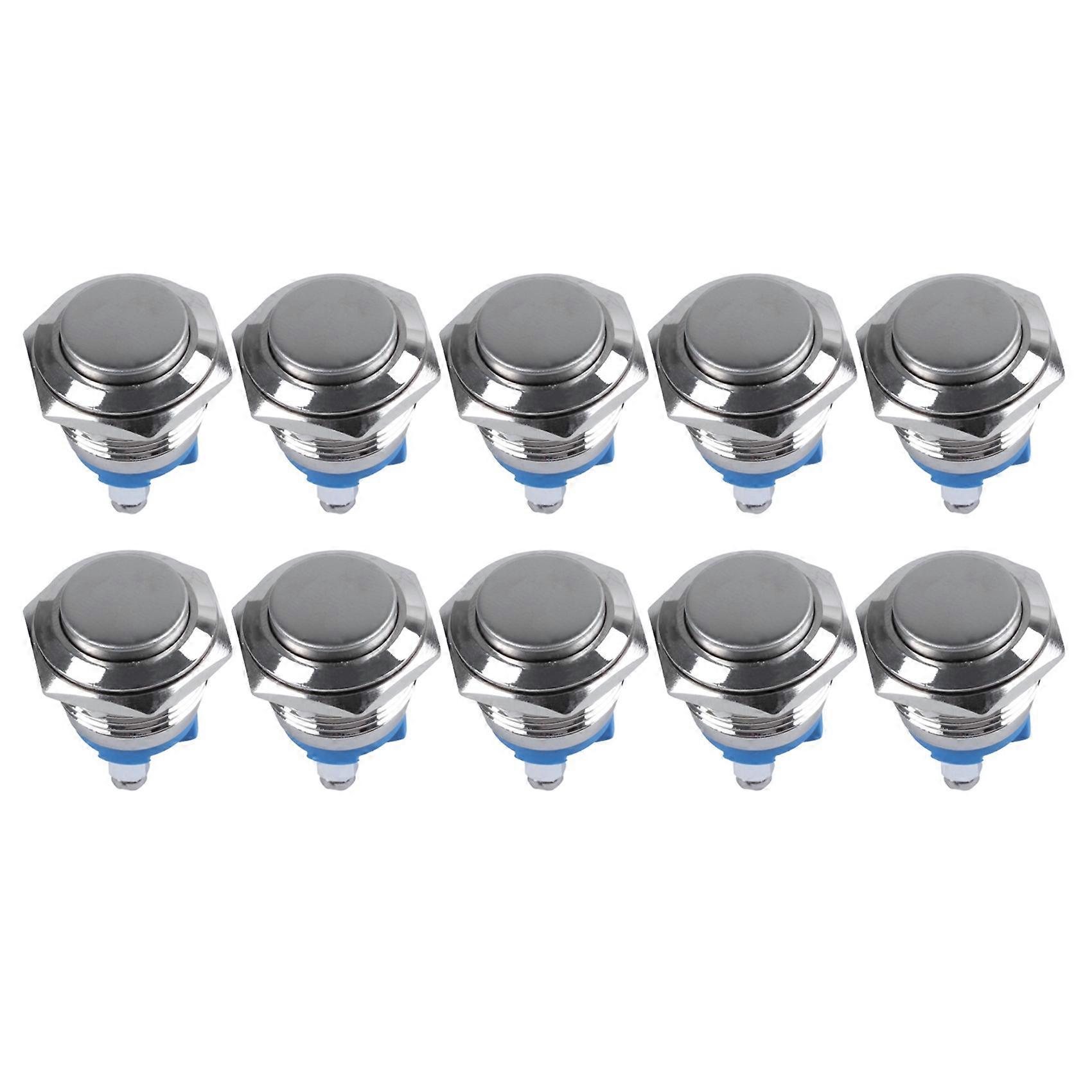 10X High Round High Round Momentary Metal Push Button Switch 16mm