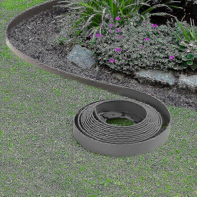 10M Flexible Anthracite Gray Garden Border (5cm Height) + 30 Stakes
