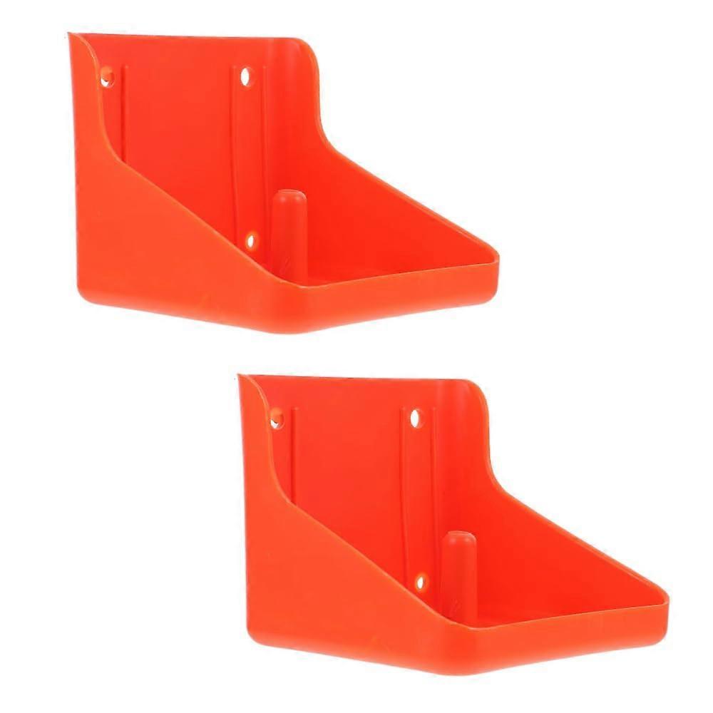 2 Pack Salt Block Holder Mineral Brick Feeder Tray for Cattle Horse Goat Sheep, Small Orange