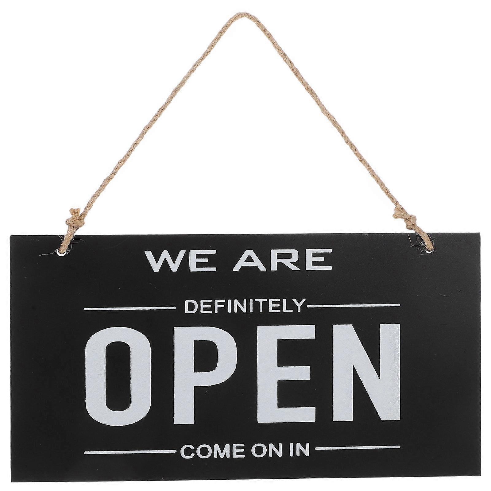 Black DoubleSided Open Closed Sign for Door with High Visibility and Versatile Design 7.5 x 9.5 inches