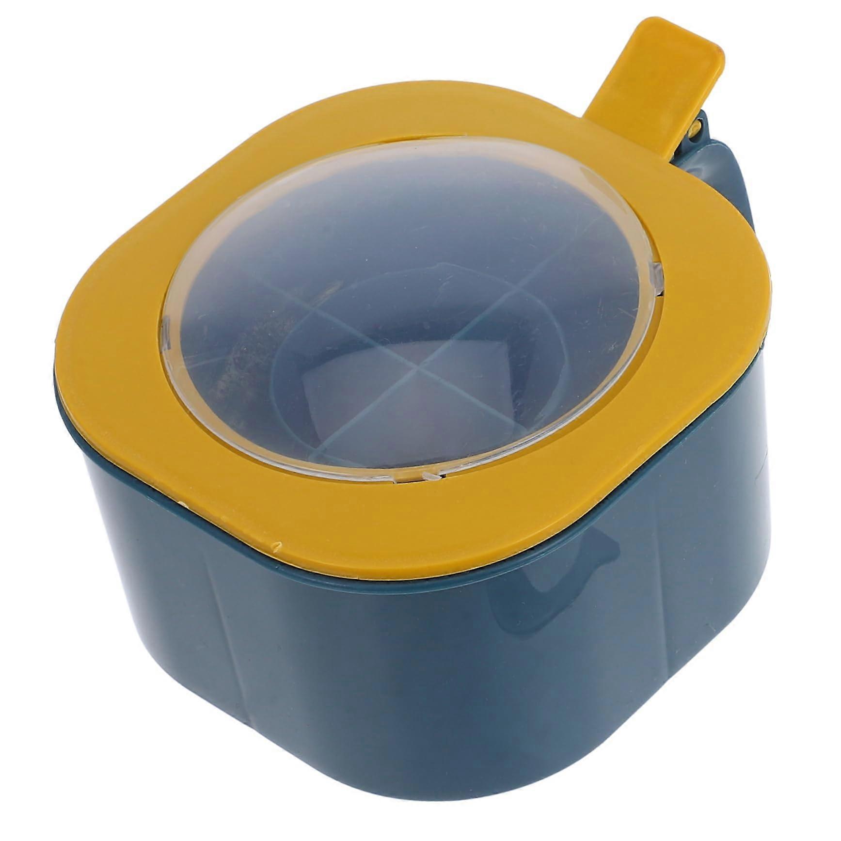 Spice Storage Box with Four Compartments and Spoons, Plastic Seasoning Container for Kitchen