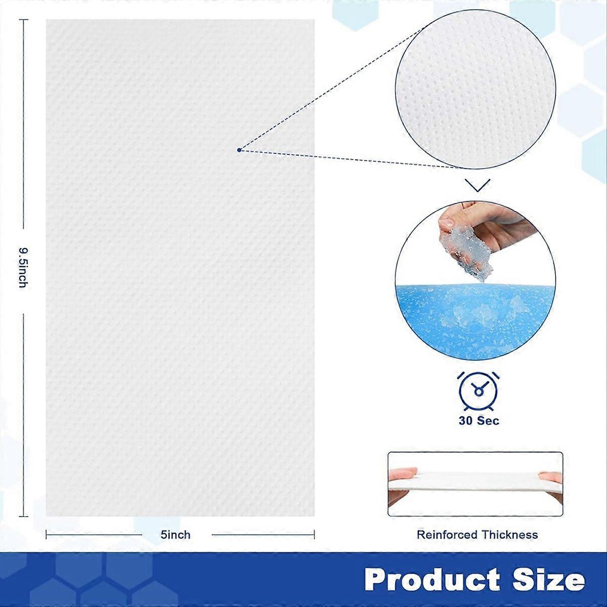 100 Pcs Commode Absorbent Pads for Bedside Toilet Chair Bucket