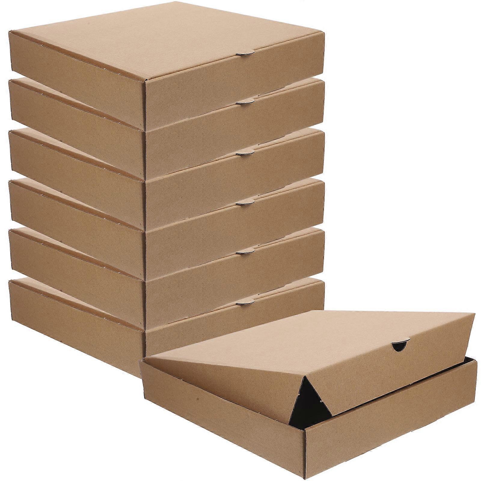 Thicken Pizza Wrapping Box Kraft Paper Takeout Container 20Pcs