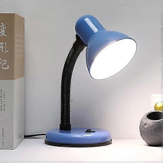 LED Desk Lamp with Adjustable Flexible Neck, EyeCaring Metal Table Lamp for Reading Study Work, Blue