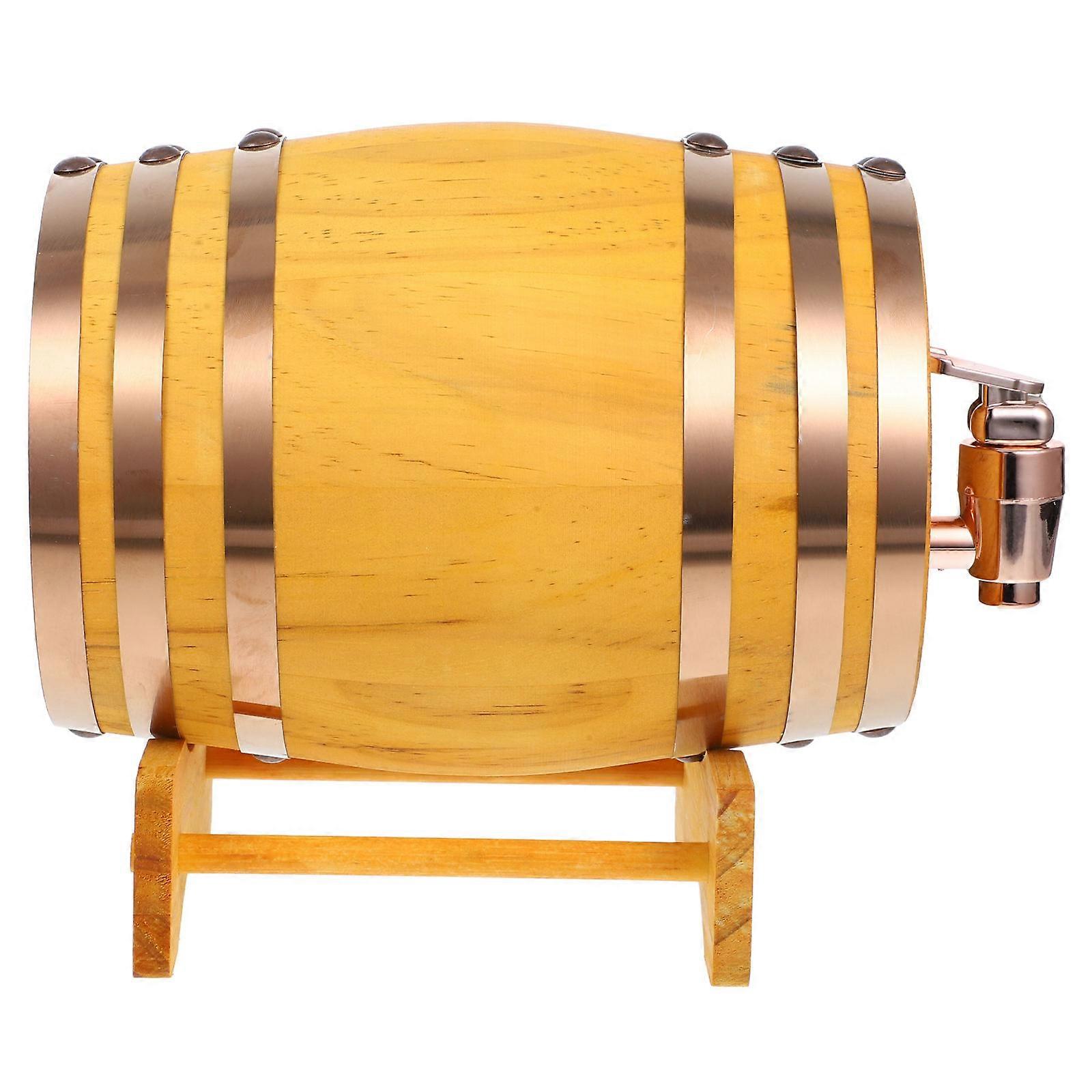 Wooden Wine Barrel for Brewing and Storage 1Set with Easy Pouring Lid