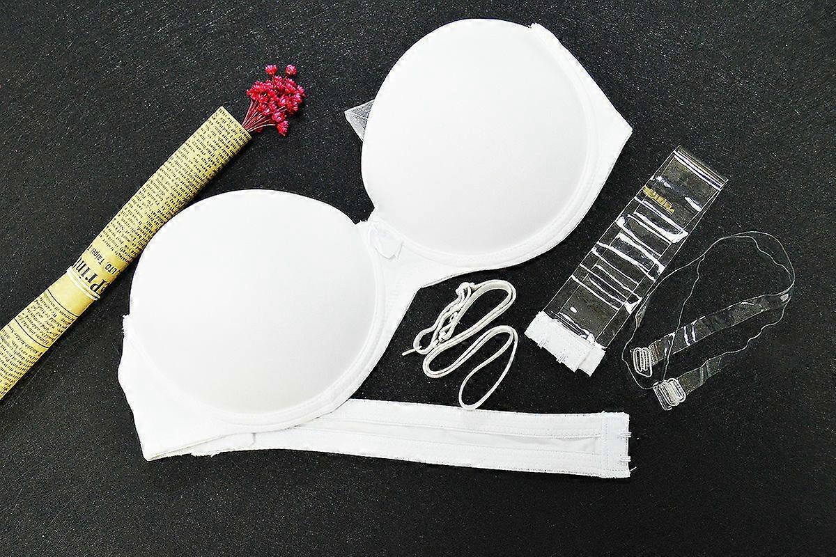 Transparent Multiway 4 Way Clear Back Straps Strapless Thick Padded Push Up Bra