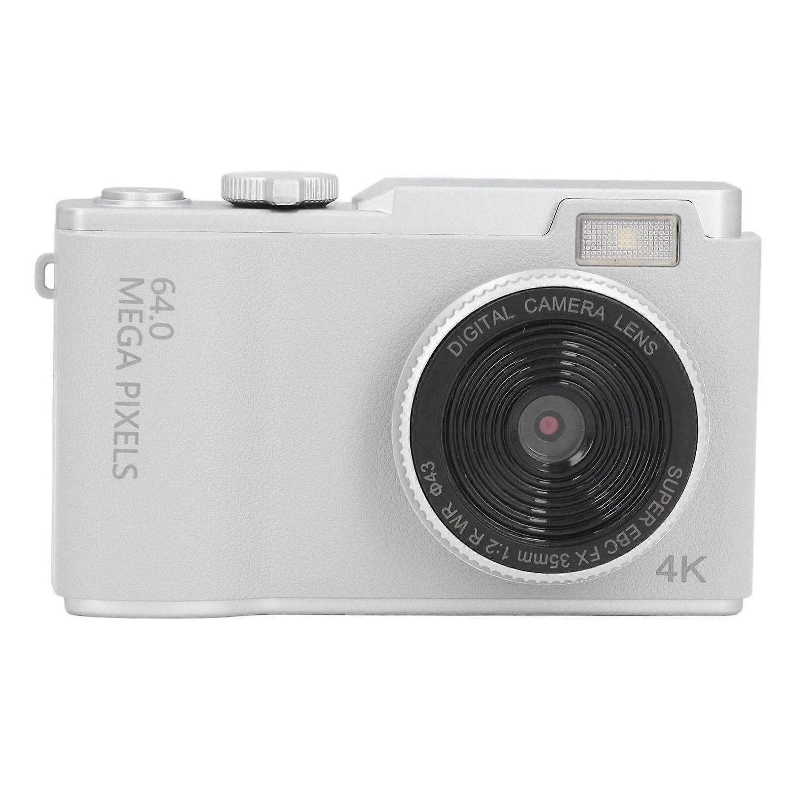 48MP Digital Selfie Camera 1080P with 16x Zoom, 2.4 Inch Screen for Travel, White