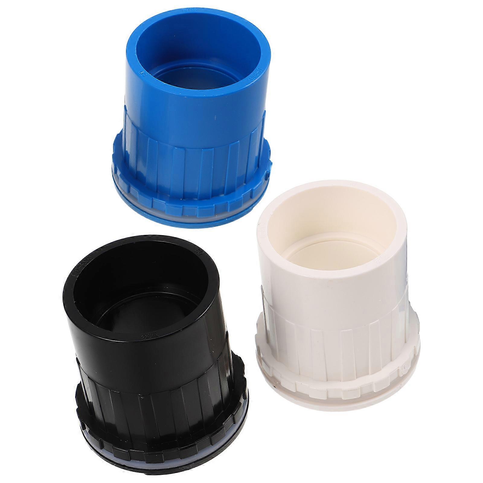 Aquarium Drain Pipe Connector PVC Flat Head for Fish Tank 9Pcs Kit