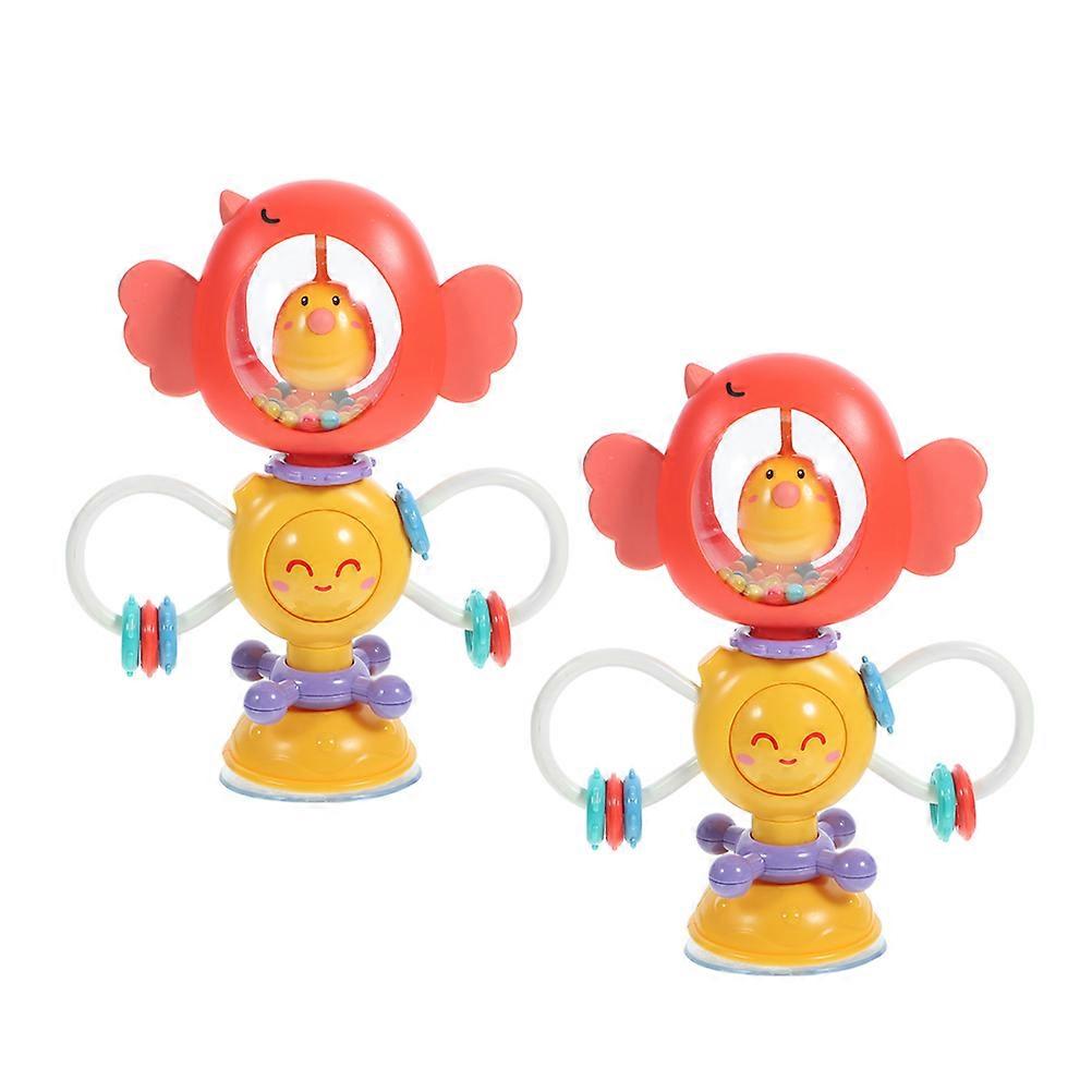 Baby Rattles Toy with Suction Cup for Sensory Development 2Pcs Interactive