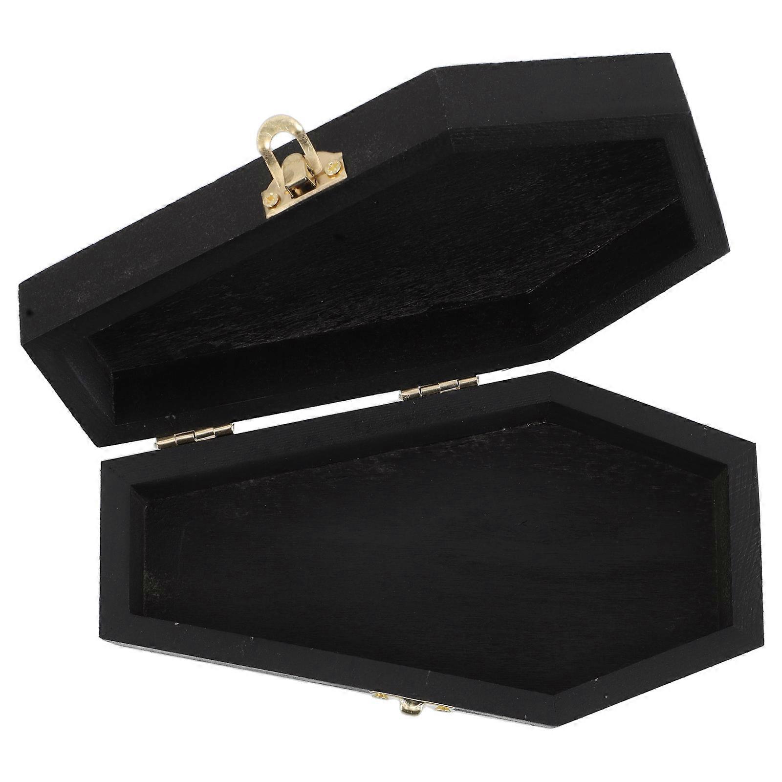 Black Wooden Coffin Candy Box for Pet Ashes Storage with