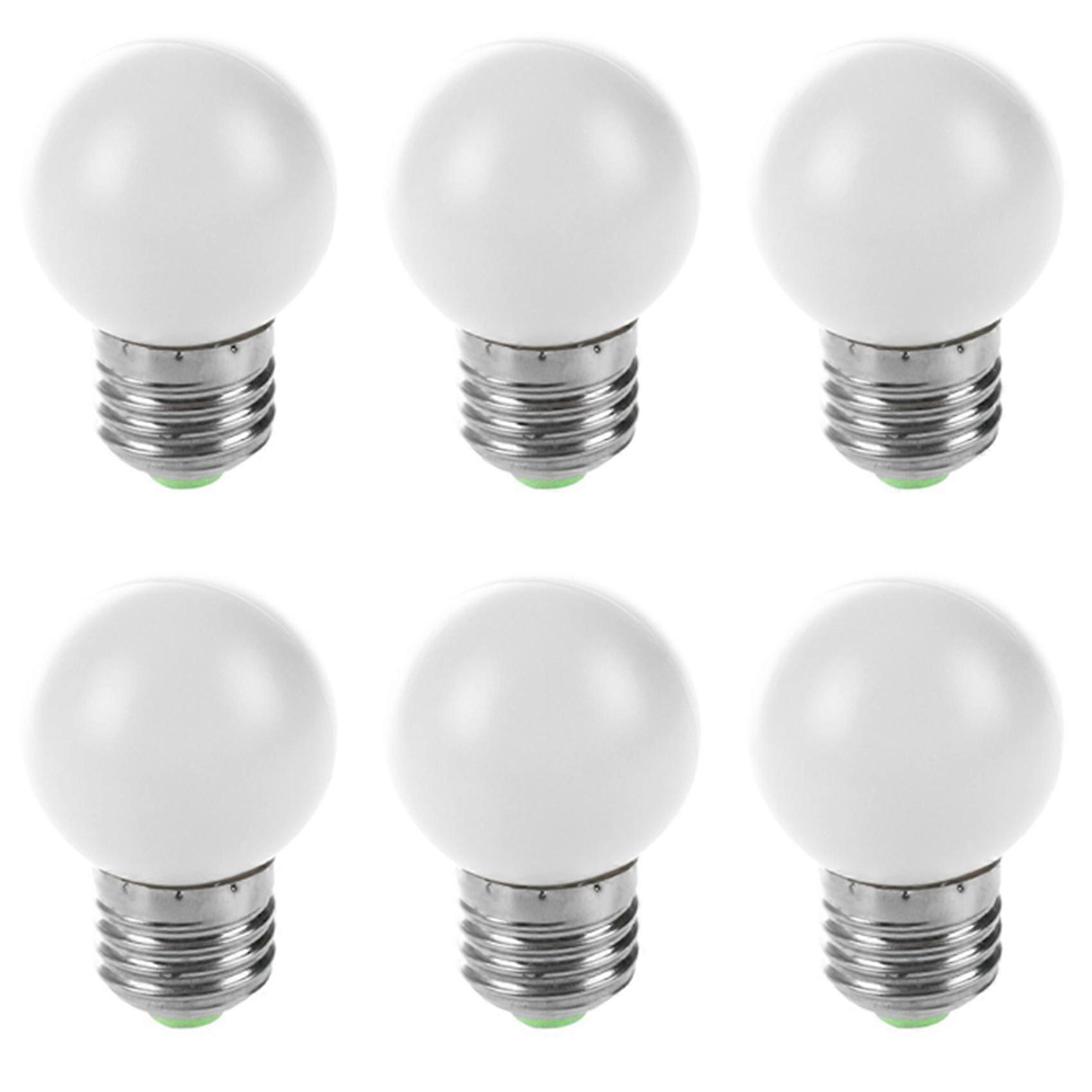 6X E27 LED Light White Bulb Plastic Bulb (0.5W Power, White)
