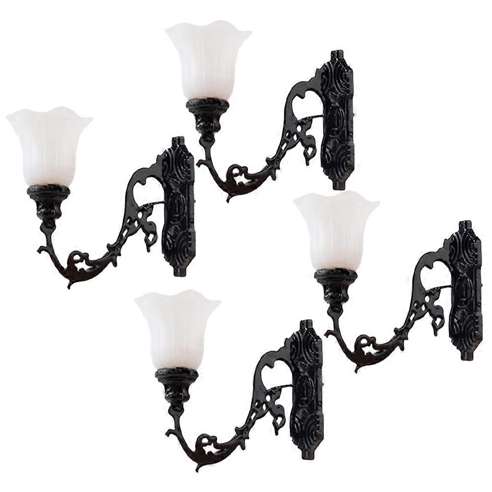 Miniature Wall Lights Decorative Mini Lights for Decor 4Pcs Black Set