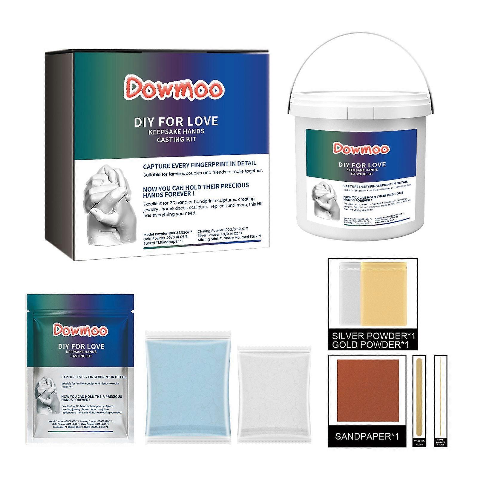 DOWMOO DIY For Love Keepsake Hand Casting Kit Couple Keepsake Gift Lovers Hand Impression Molding Se