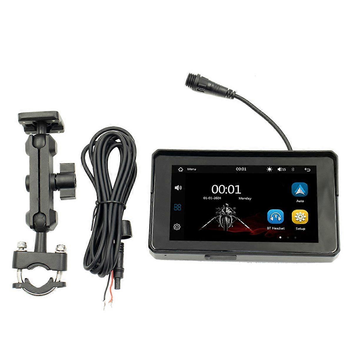 Motorcycle 5Inch Navigation Screen Bluetooth Portable Waterproof Screen Wireless Carplay Android Aut