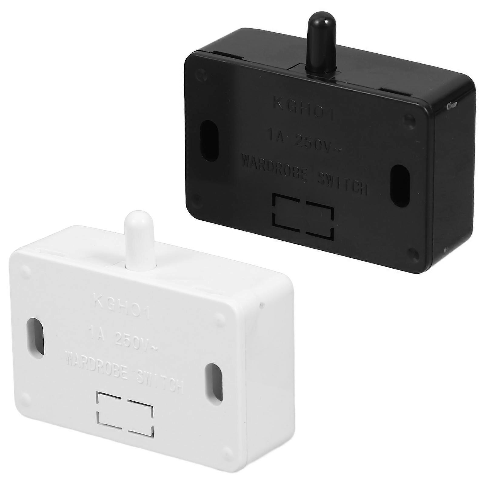 Mechanical Cabinet Door Switch for Wardrobe Light on Off 2Pcs Assorted Color