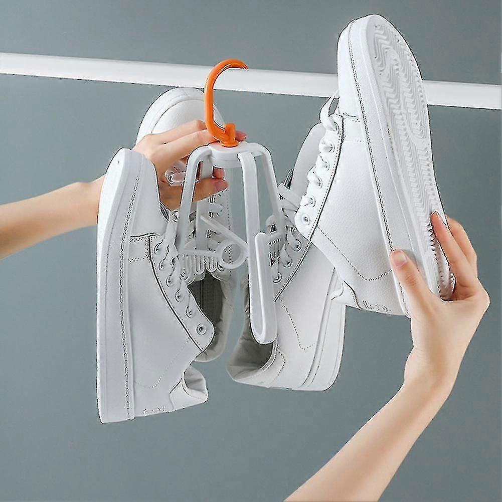 Multifunctional Shoe Rack Rotatable Balcony Drying Shoe Rack Storage Rack Double Hook