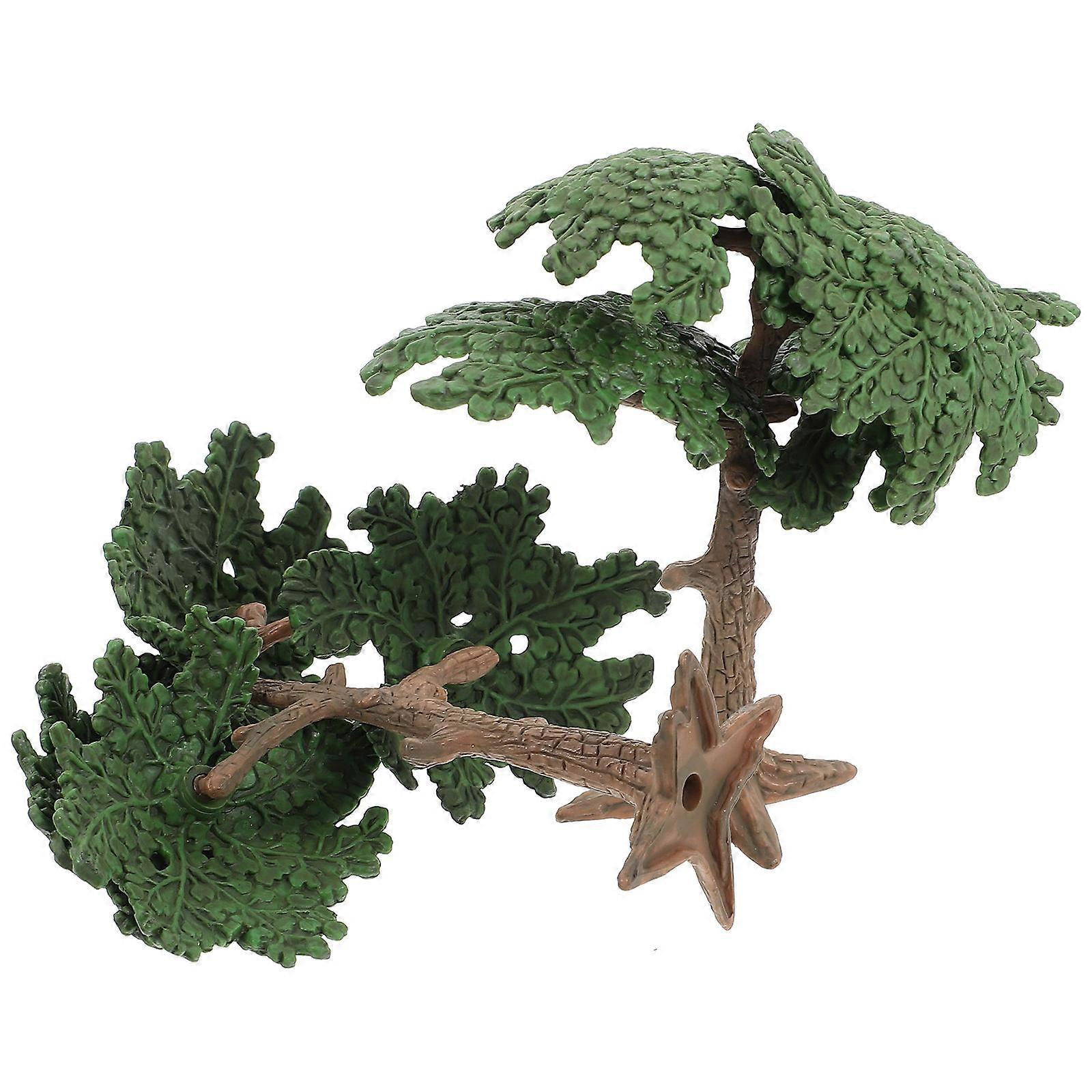 Artificial Mini Tree for Landscape Decor with 8Pcs Green PVC Models