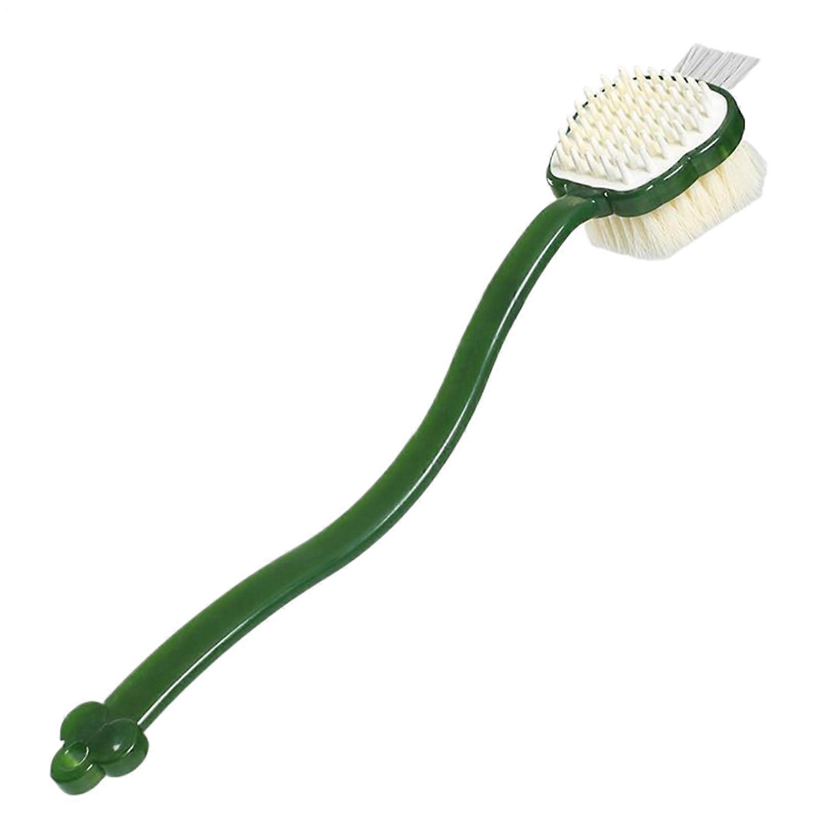 Shower Back Brush with Long Handle – ThreeSided Bath Scrubber with 3 Replaceable Heads for Elderly