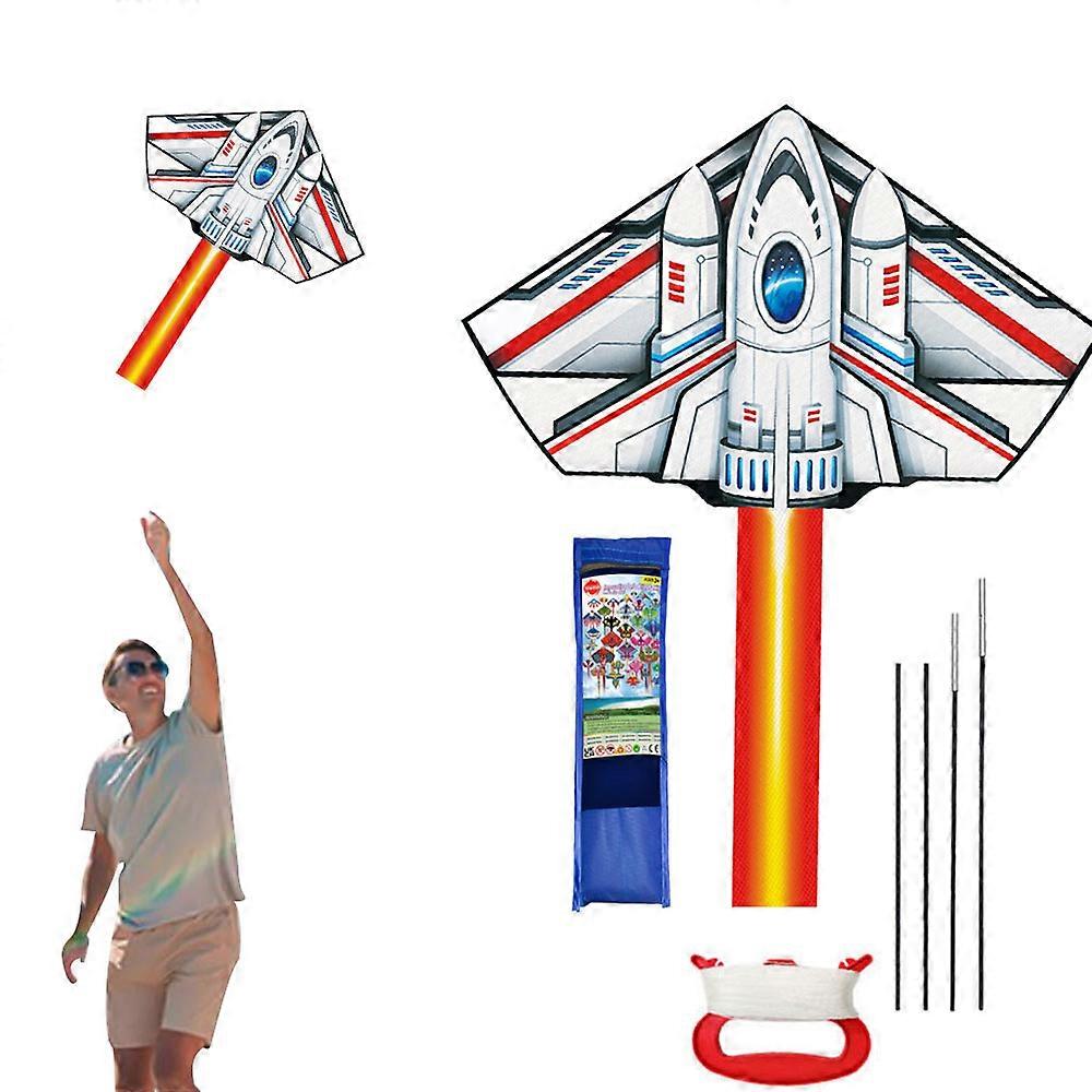 Huge Delta Kite For Kids Beginners Single Line With Tail Beach Kite-Rocket