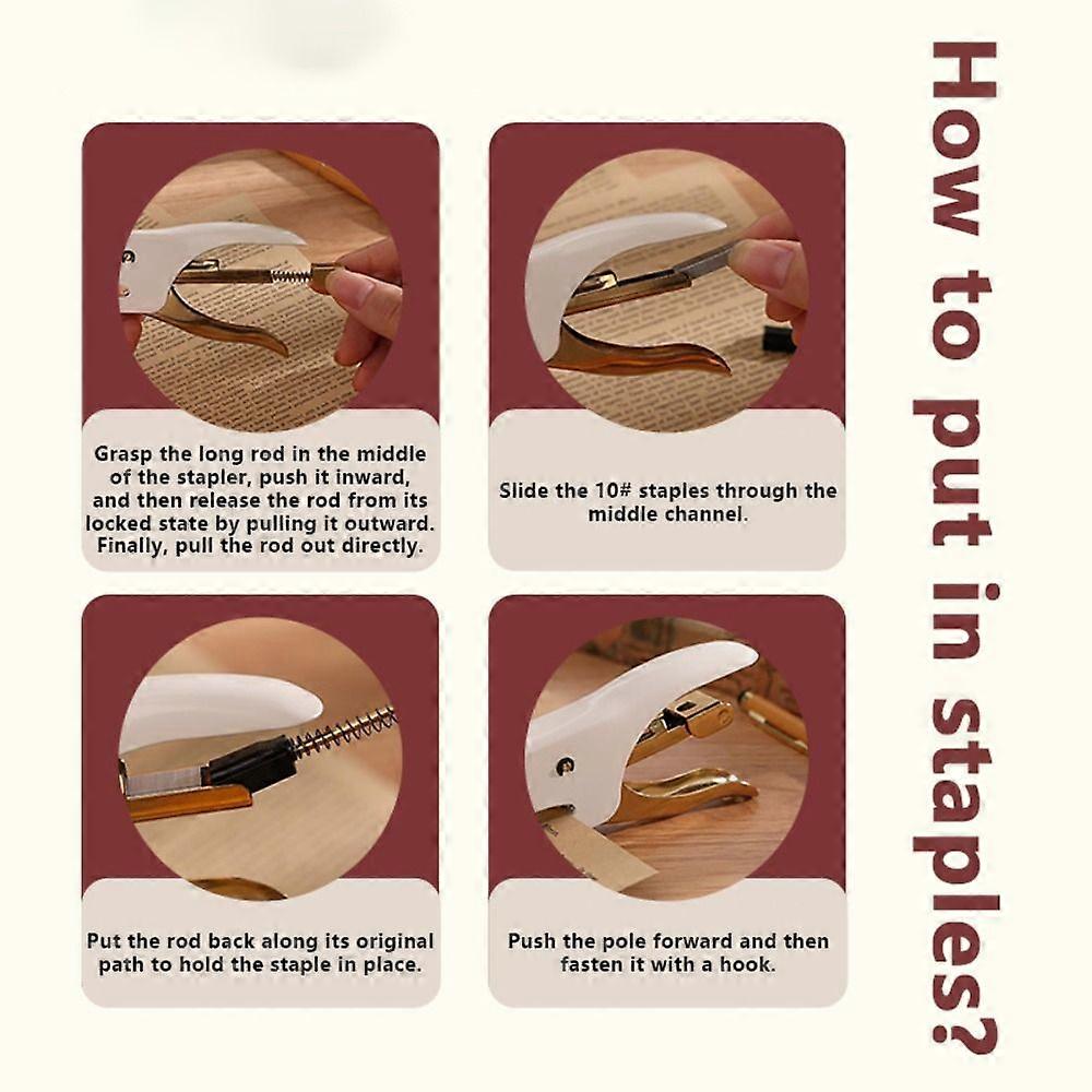 Retro Handheld Stapler Heavy Duty Easy To Use Stapling Machine Manual Stapling Machine Paper Binding Supplies