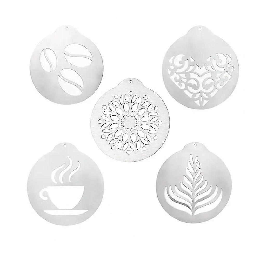 Latte Art Stencils Set with Interchangeable 3D Embossed Designs, AntiStatic NonStick Surface