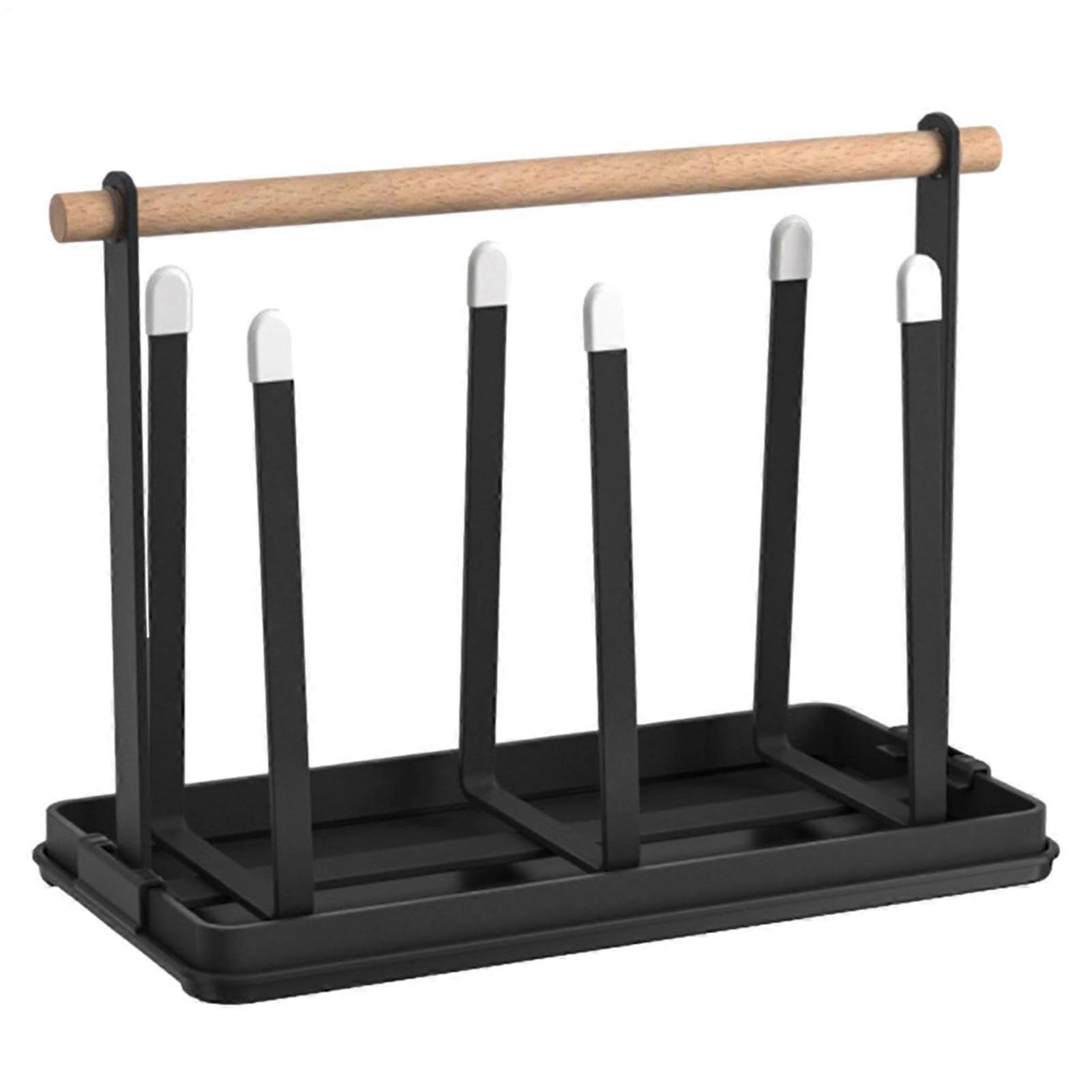 Non Slip Cup Drying Rack with Handle, Removable Drip Tray, Mug and Bottle Stand for Kitchen Counter