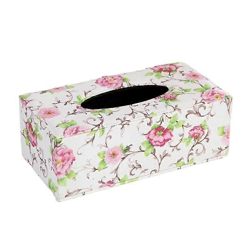 Leather Tissue Box with Elegant Modern Design for Home and Office, Rectangular Napkin Holder
