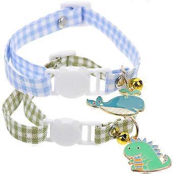 2Pcs Adorable Decorative Cat Collar with Bell Design for Kitten Neck