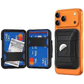 For AirTag Protective Case Phone Back Magnetic Card Holder Wallet
