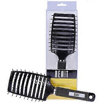 Large Curved Vented Hair Brush for Fast Blowdrying, Gentle Detangling and Sleek Styling  Black